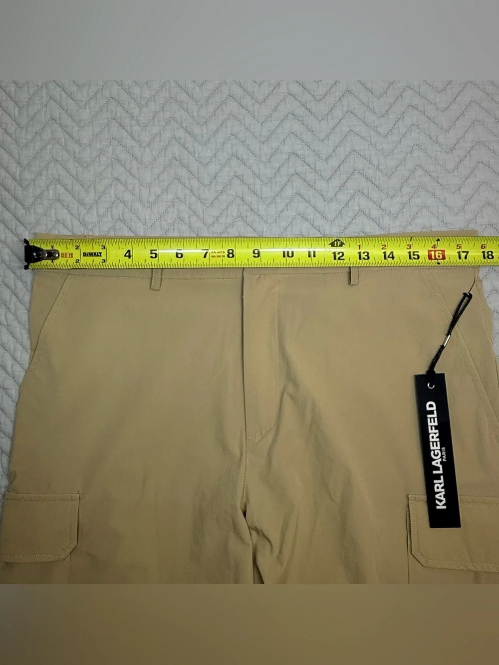 Karl Lagerfeld Men’s Performance Stretch Cargo Shorts Khaki